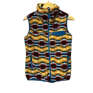 Patagonia Synchilla Wild Desert Prairie Gold Snap T Fleece Vest Women’s Size sma